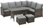 Svita Sitzgruppe, Braun, Kunststoff, 4-teilig, 6-Sitzer, rechteckig, Loungem&ouml;bel,