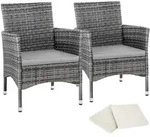 tectake Rattanstuhl, Grau, Kunststoff, 57x85x59 cm, Gartenm&ouml;bel, Gartenst&uuml;hle,
