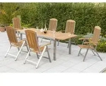Gardenson Gartentisch Keros, Silber, Akazie, Holz, Metall, Akazie, Hartholz,