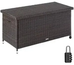 tectake Auflagenbox, Braun, Kunststoff, Rechteckig, 56x60x121 cm, Aufbewahrung &