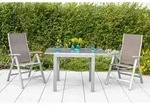 Gardenson Gartenklappsessel, Silber, Taupe, Metall, Textil, 60x108x70 cm, klappbar,