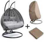 Home Deluxe H&auml;ngesessel, Grau, Kunststoff, 145x126x74 cm, Gartenm&ouml;bel, H&auml;ngesessel