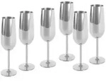Echtwerk Gl&auml;serset, Silber, Metall, 6-teilig, 250 ml, 22.5 cm, Essen & Trinken,