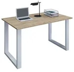 Mid.you Schreibtisch, Wei&szlig;, Sonoma Eiche, Holzwerkstoff, rechteckig, U-Form,