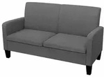 vidaXL 2-Sitzersofa, Grau, Textil, 65x76x135 cm, Wohnzimmer, Sofas & Couches, Sofas