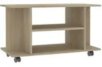 vidaXL Lowboard, Sonoma Eiche, Holz, Strukturbuche, 4 F&auml;cher, Rechteckig, 80x45x40