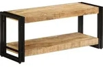 vidaXL Lowboard, Braun, Holz, Mangoholz, 2 F&auml;cher, Rechteckig, 90x40x30 cm,