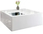 Livetastic Couchtisch, Wei&szlig; Hochglanz, Glas, Holzwerkstoff, quadratisch, 100x40x100