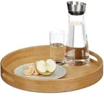 Relaxdays Serviertablett, Hellbraun, Holz, 38.5x5x38.5 cm, Tischkultur & Servieren,