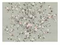 Komar Vliestapete, Grau, Rosa, Weiß, Floral, 350x250 cm, Fsc, Tapeten Shop,