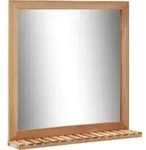 vidaXL Badezimmerspiegel, Natur, Holz, Nussbaum, Quadratisch, 12x62x60 cm, Spiegel,