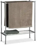 Relaxdays Handtuchhalter, Silber, Metall, Kunststoff, 64x79x26.5 cm, Badaccessoires,
