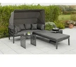 Gardenson Loungegarnitur, Graphit, Grau, Metall, Textil, 13-teilig, F&uuml;llung: