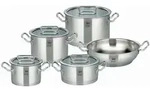 ELO Kochtopfset ELO Gourmet Plus, Silber, Edelstahl, Metall, 6-teilig, 16 cm,20 cm,20