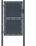 vidaXL Gartentor, Grau, Metall, 100x200 cm, Gartenzubeh&ouml;r