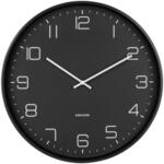 Karlsson Wanduhr Lofty, Schwarz, Metall, 40x40x4.5 cm, Dekoration, Uhren, Wanduhren