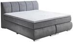Carryhome Boxspringbett, Grau, Kunststoff, H2 + H3, 7-Zonen, H&ouml;he ca. 19 cm, 180x200