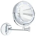 Wenko Led-Kosmetikspiegel, Silber, Metall, Rund, 25.5x32x35 cm, Spiegel,