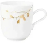 Seltmann Weiden Kaffeebecher Liberty, Wei&szlig;, Gold, Keramik, Str&auml;ucher, 0,40 L,