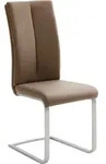 Novel Schwingstuhl, Edelstahl, Cappuccino, Metall, Textil, Flachrohr, 42x104x61 cm,