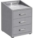 Mid.you Nachtschrank, Grau, Kunststoff, 3 Schublade(n) Schubladen, 47x61x46 cm,