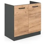 Vicco Sp&uuml;lenunterschrank, Honigeiche, Anthrazit, Holzwerkstoff, 1 F&auml;cher,