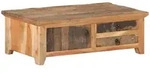 vidaXL Couchtisch, Braun, Holz, Altholz, Rechteckig, S&auml;ule, 50x31x90 cm,...