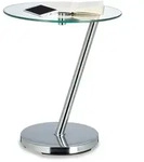 Relaxdays Couchtisch, Silber, Glas, Metall, 45x52x45 cm, Wohnzimmer,