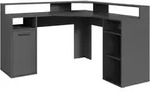 Mid.you Eckschreibtisch, Anthrazit, Holzwerkstoff, Freiform, S&auml;ule, 139x90.8x139 cm,