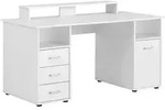 Mid.you Schreibtisch, Wei&szlig;, Holzwerkstoff, 3 Schublade(n) Schubladen, rechteckig,