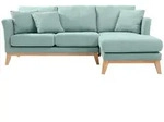 Miliboo Ecksofa, Salbeigr&uuml;n, Textil, 192x130 cm, Wohnzimmer, Sofas & Couches,
