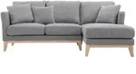 Miliboo Ecksofa, Grau, Textil, 192x130 cm, Wohnzimmer, Sofas & Couches,