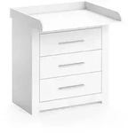 Vicco Wickelkommode, Wei&szlig;, Holzwerkstoff, 3 F&auml;cher, 3 Schubladen, Rechteckig,