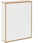 Mid.you H&auml;ngeschrank, Wei&szlig;, Glas, 2 F&auml;cher, 60x75x20.1 cm, Badezimmer,