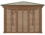 Pavillon-Seitenteil, Natur, Holz, Zeder, 322.6x226.7x7.6 cm, FSC 100%, Sonnen- &