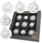 Krebs Glas Lauscha Christbaumkugeln, Silber, Glas, 8x8x8 cm, Dekoration,