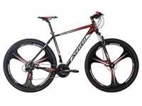 KS Cycling Mountainbike Hardtail Xplicit 582M, Rot, Schwarz, Metall, 139x76x21 cm,