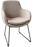 Musterring Armlehnstuhl Tavia, Schwarz, Taupe, Textil, Kufe, Rundrohr, 62x86x66 cm,