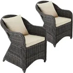 tectake Rattansessel, Grau, Kunststoff, 60x84x71 cm, Gartenm&ouml;bel, Gartenst&uuml;hle,