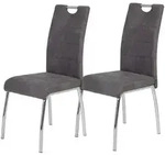 P & B Stuhl-Set, Anthrazit, Metall, Textil, Rundrohr, 44 cm, Typenauswahl, mit Griff,
