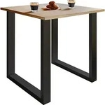 Mid.you Esstisch, Schwarz, Sonoma Eiche, Holzwerkstoff, Metall, quadratisch, U-Form,