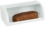 Relaxdays Brotkasten, Wei&szlig;, Metall, Kunststoff, 45x17.5x25 cm, K&uuml;chenzubeh&ouml;r,