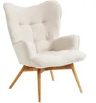 Kare-Design Ohrensessel, Creme, Holz, Eiche, massiv, 73x94x83 cm, Wohnzimmer,...