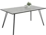 Carryhome Esstisch, Grau, Schwarz, Holzwerkstoff, Betonoptik, rechteckig,...