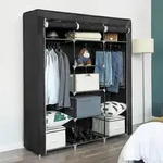 Boxxx Stoffschrank, Schwarz, Metall, Kunststoff, Textil, 9 F&auml;cher, 150x175x45 cm,