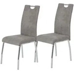 P & B Stuhl-Set, Grau, Metall, Textil, Rundrohr, 44 cm, Typenauswahl, mit Griff,