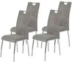 P & B Stuhl-Set, Grau, Metall, Textil, Rundrohr, 44x98x61 cm, Typenauswahl, mit