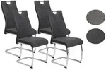 P & B Schwingstuhl-Set, Anthrazit, Metall, Textil, U-Form, 43x98x59 cm, mit...