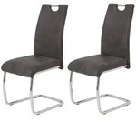 P & B Schwingstuhl-Set, Anthrazit, Metall, Textil, Rundrohr, C-Form, 43x98x59 cm, mit