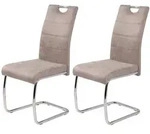 P & B Schwingstuhl-Set, Beige, Metall, Textil, Rundrohr, C-Form, 43x98x59 cm, mit